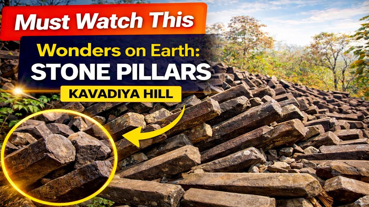 How Nature Creates Perfect Stone Columns | Kavadiya Pahad Basalt Formation