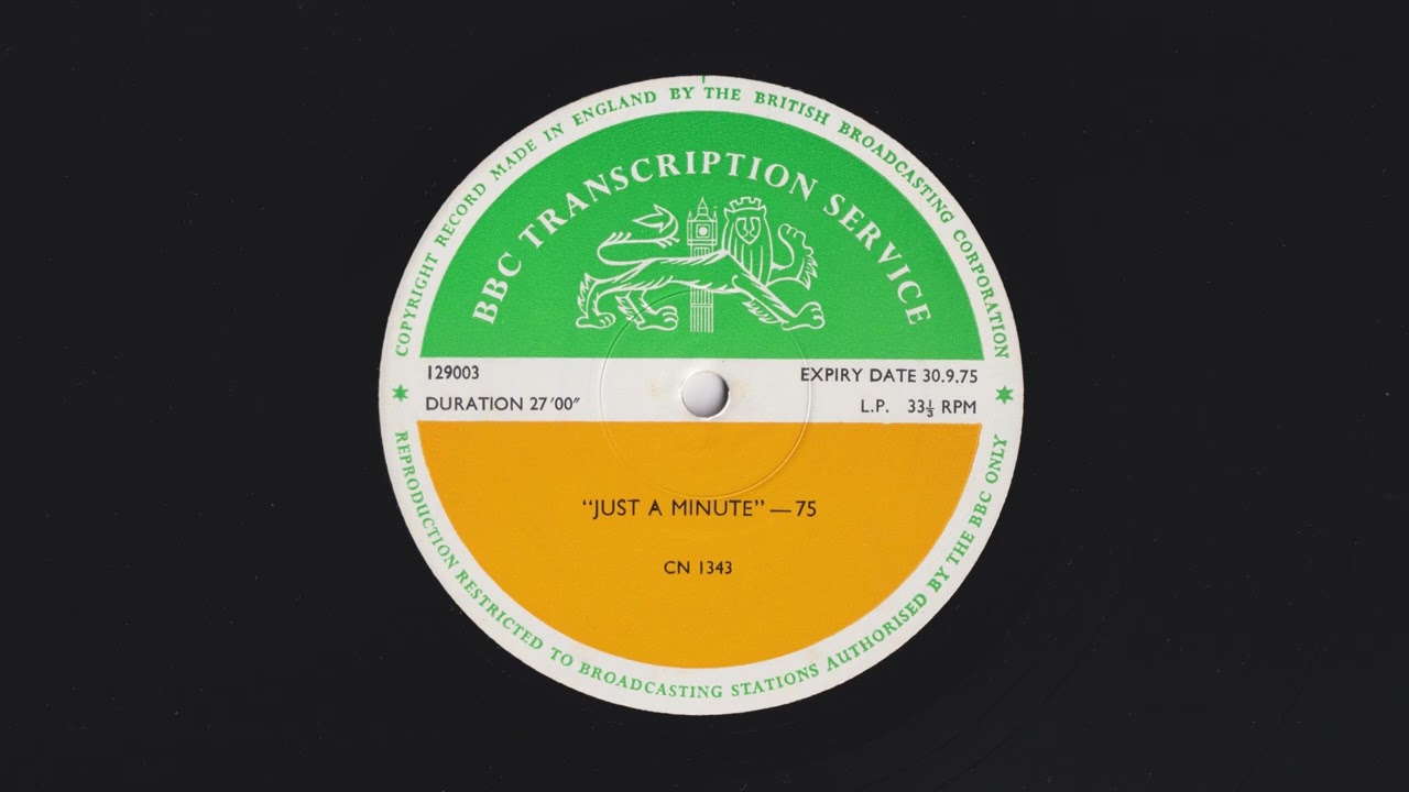 Just A Minute 75 - BBC Transcription Service - CN 1343 - 129003