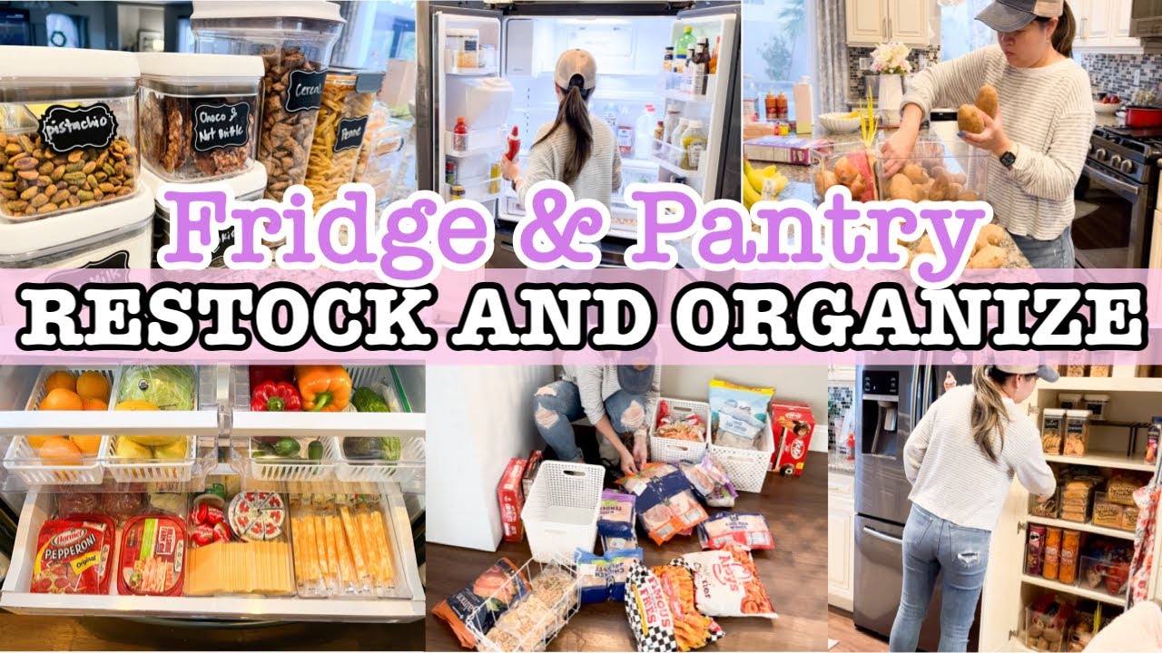 FRIDGE RESTOCK + PANTRY ORGANIZATION 2024 | KITCHEN RESET ROUTINE | SELLE DESHIRO