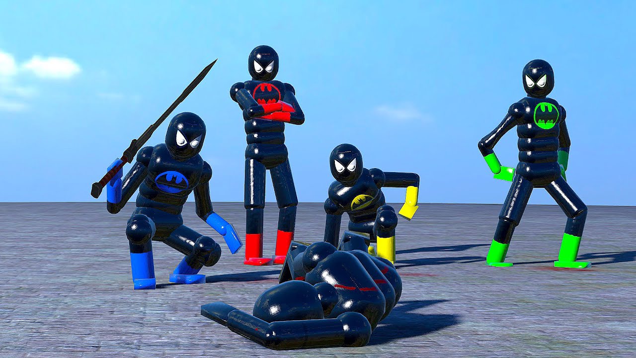 Batman vs Venom & NPCs with Active Ragdoll Physics - Overgrowth