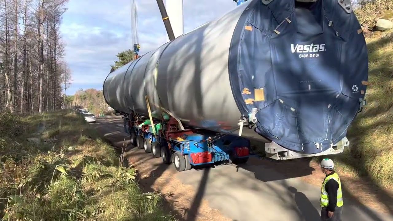 西山運輸機工（株）　多軸台車によるボトムタワー輸送　PART2