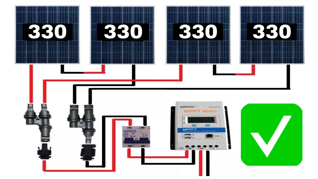 Como ligar 4 Painéis de 330w em SÉRIE e PARALELO | 24v