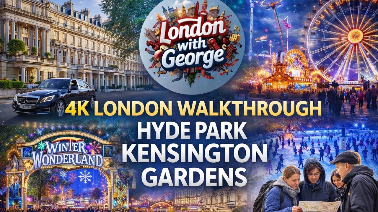 4K London Walkthrough | Hyde Park & Kensington Gardens Walk 🌳 Relaxing Cinematic Walking Tour
