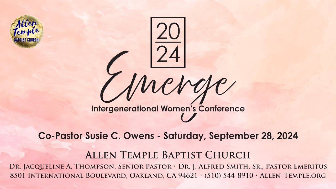 September 28, 2024 – Emerge Women’s Conference – Co-Pastor Susie C. Owens