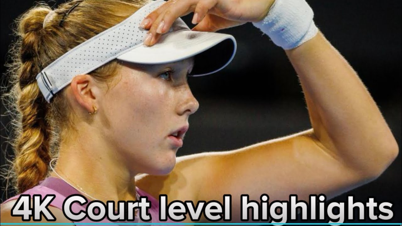 Andreeva vs Kostyuk Court level highlights (Racket smash, net drama) 