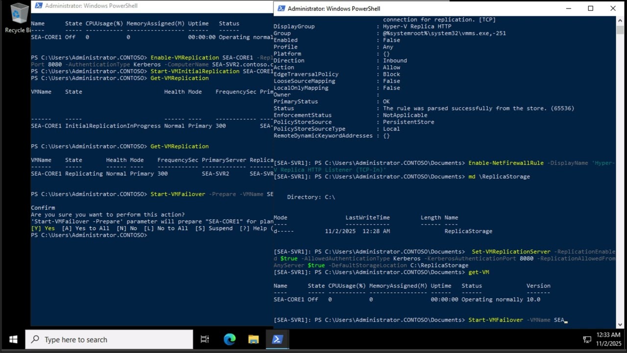 AZ-801 Настройка расширенных служб Windows Server Hybrid: Лабораторная работа 4 — Реплика и резер...