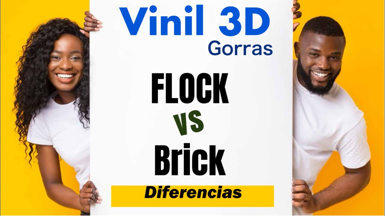 Tipos de vinil textil 3D en Gorras 🧢 Flock VS Brick