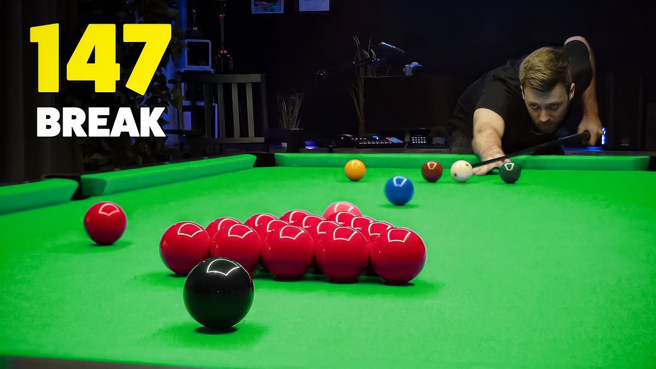 Snooker 147 MAXIMUM Break on A POOL TABLE