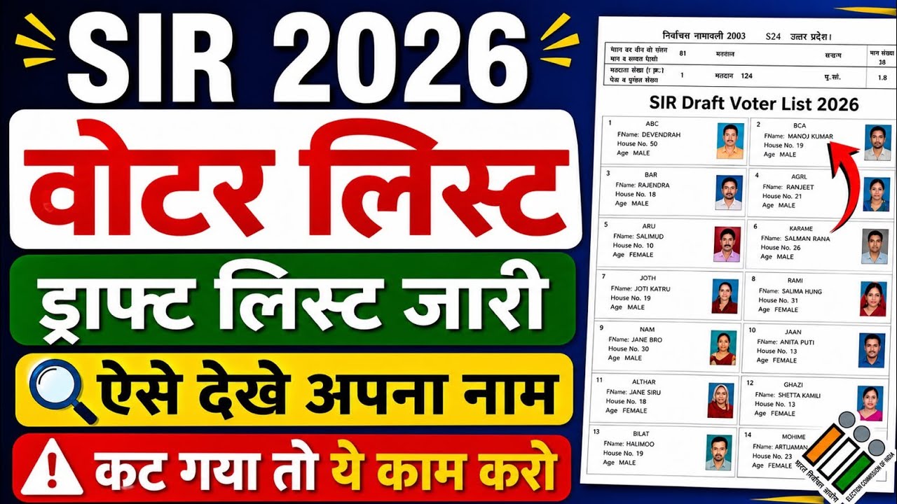 Voter List 2026 Name Check Online | SIR Draft Voter List Download | | SIR Voter List 2026