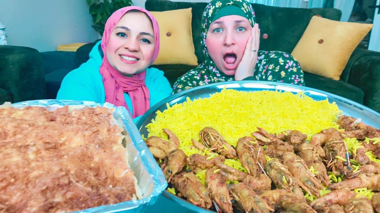 تحدى الفسفور... الجمبرى الجامبو او الروبيان🦞 مع الازانيه بالجمبرى🦐ضد شيماء ومصطفى