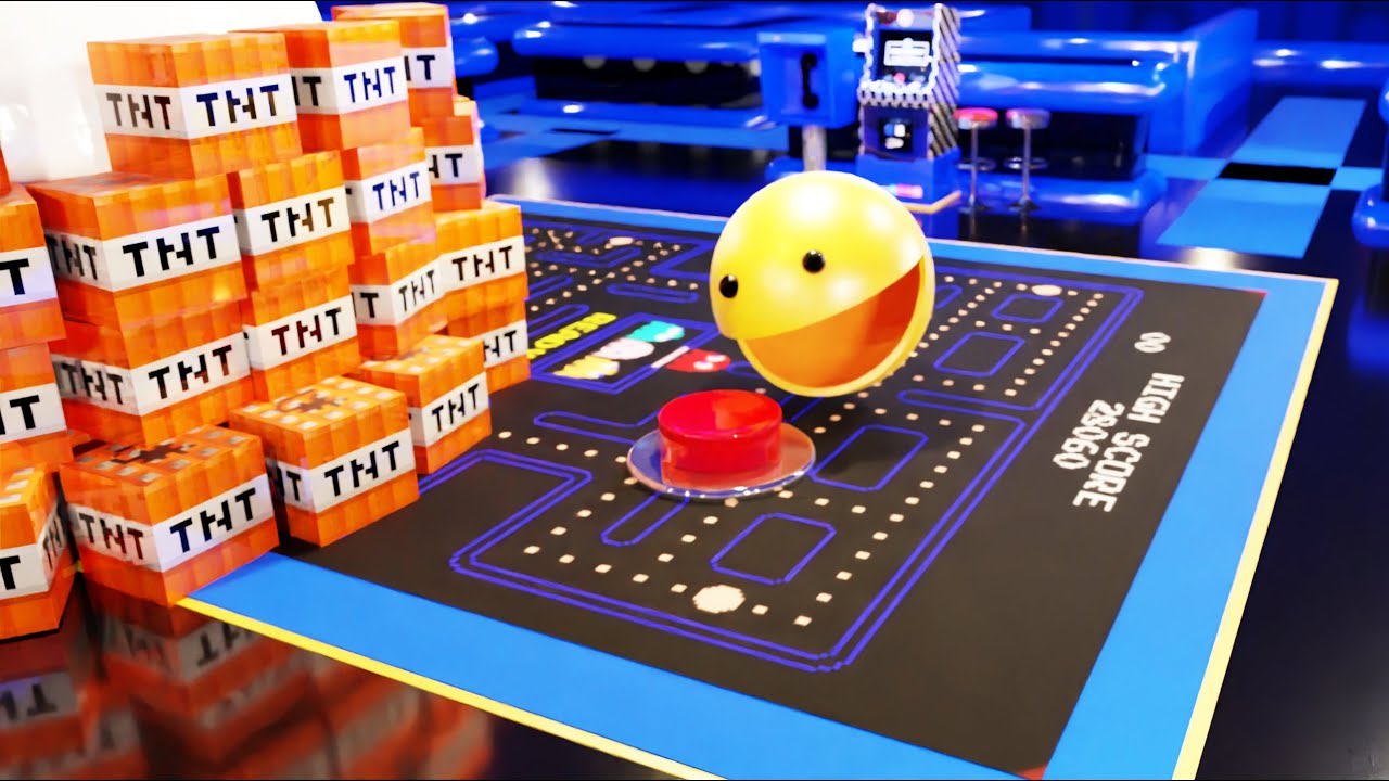 Too Much TNT! 💥 Pacman + Minecraft TNT = Epic Explosion