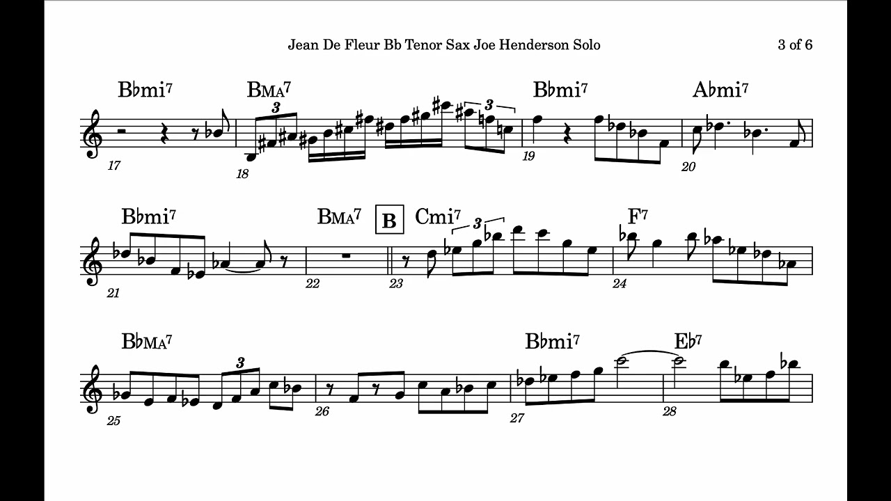 Joe Henderson solo on Jean De Fleur