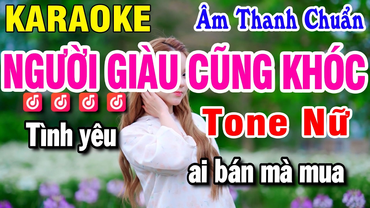 Karaoke Người Giàu Cũng Khóc Nhạc Sống Tone Nữ ( Am ) Beat Hay 2026 | Karaoke Huỳnh Lê