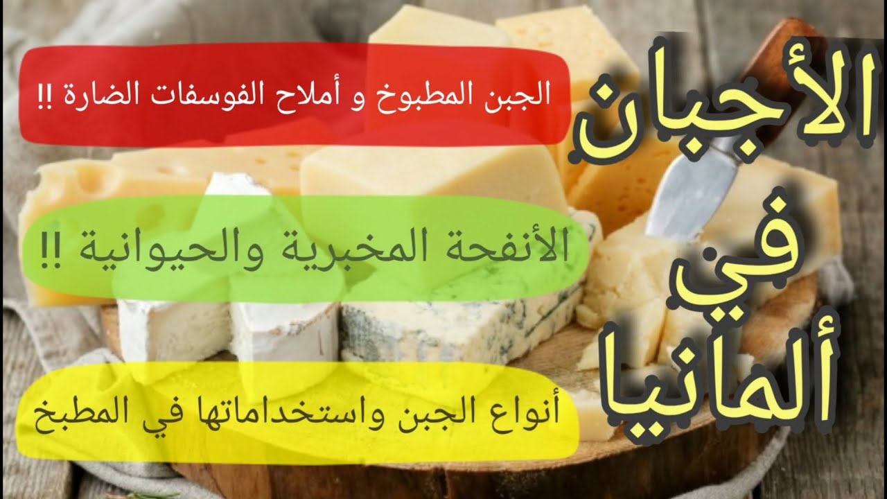 أسرار الجبن في ألمانيا أملاح الفوسفات المضافة للجبن المطبوخ والأنفحة المستخدمة وأوصاف كل أنواع الجبن
