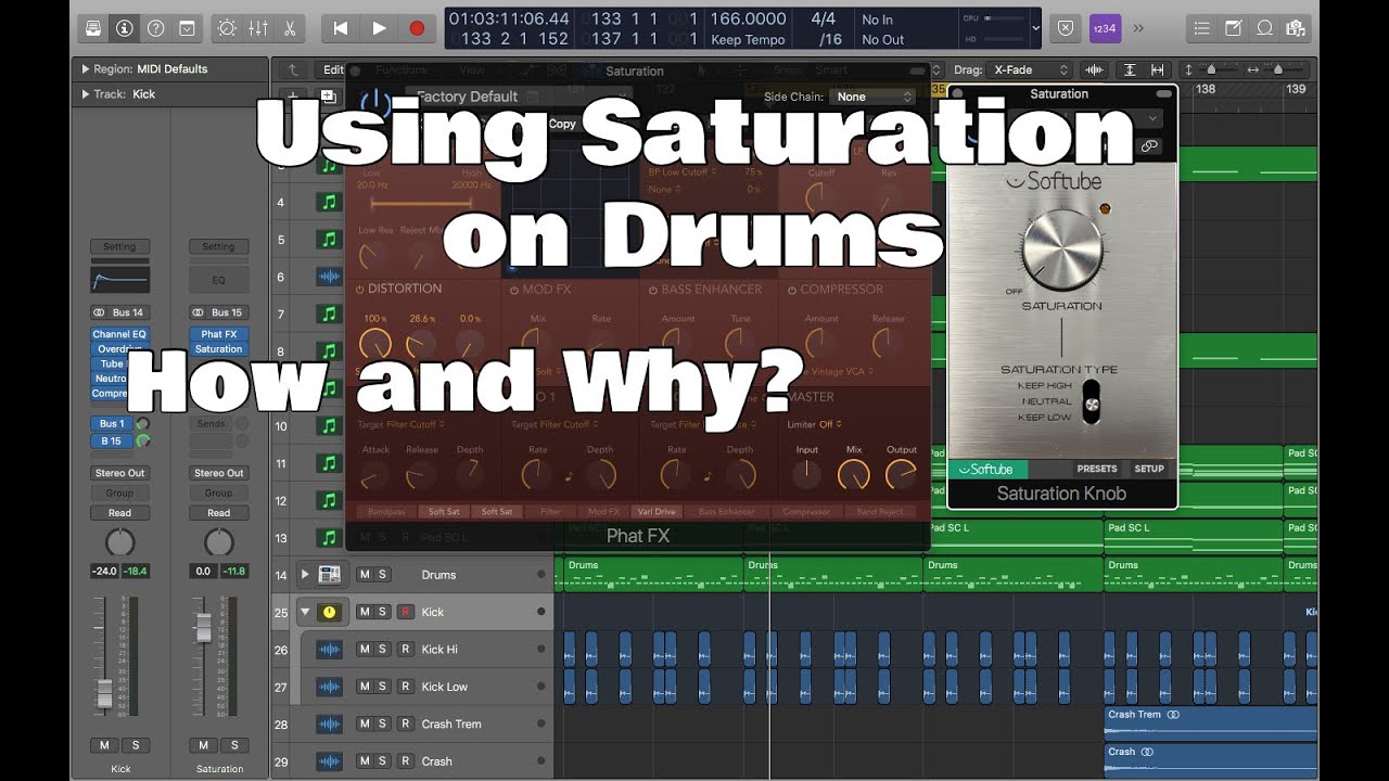 Logic Pro X - Using Saturation on Drums