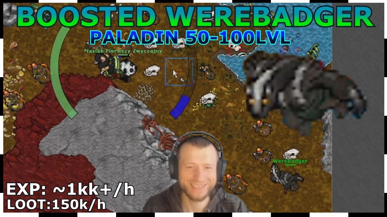[BOOSTED WEREBADGER - PALADYN 50LVL+] 91LVL RPKIEM na Weremobkach leci Kozak - TIBIA