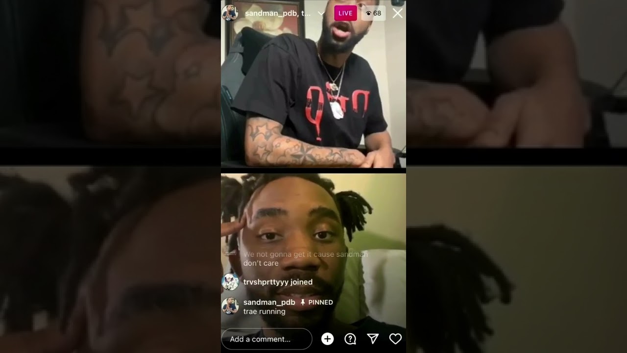 Sandman_pdb vs Trae Flocka on IG Live 😂 (2/25/22)