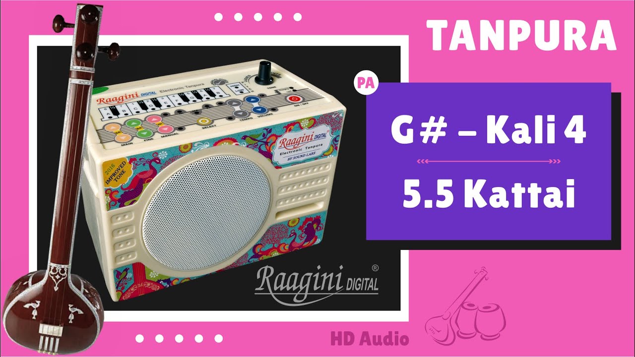 Tanpura G Sharp (तानपुरा काली ४) 5.5 Kattai Shruti, Raagini Kali 4 Tambura G# Scale 5.5 Sruti PA SA