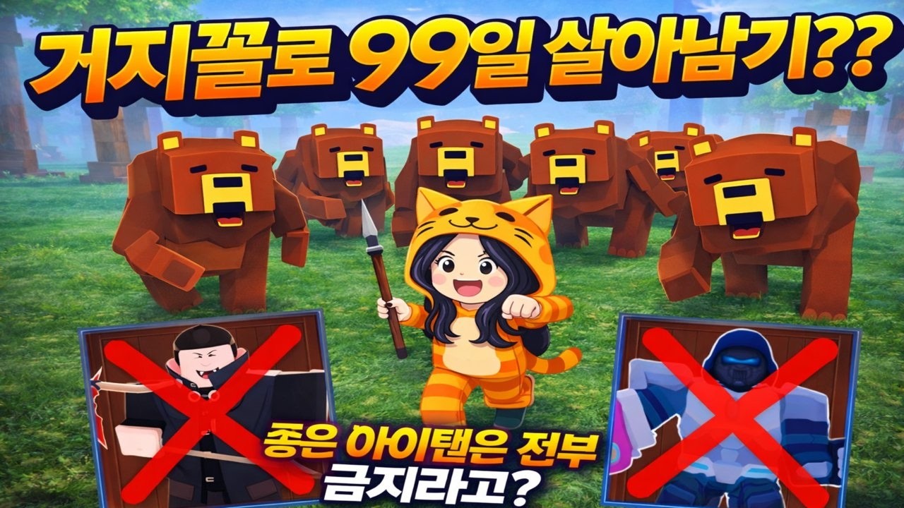 께소금미션 ㄱㅈ꼴로 99일 살아남기[Roblox 99night in the forest]