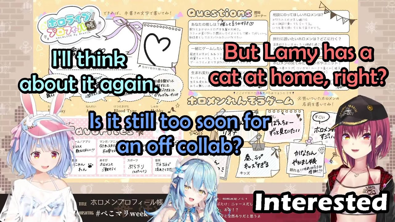 Pekora Tells Marine She's Really Interested in Lamy After Learning More About Her in Their Collab