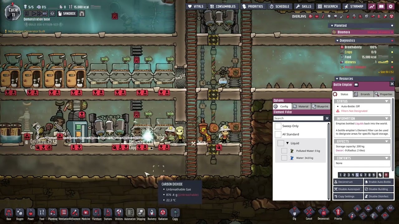 Oxygen Not Included Tutorial: fancy bathrooms, royal flush achievement