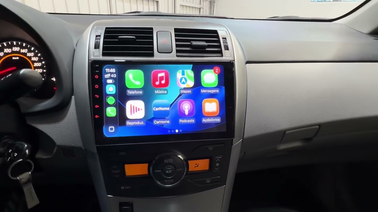 Corolla 2012 - Conjunto Películas + Central 9” CarPlay e Android sem fio - ArtsomAuto 