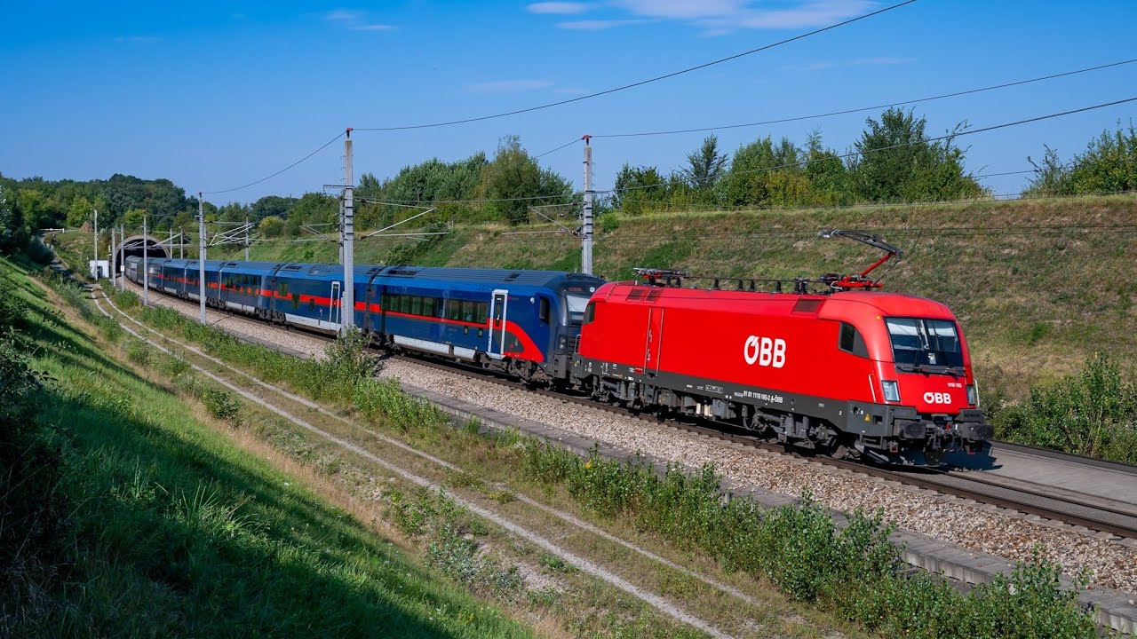 Bahnverkehr im Tullnerfeld - Betrieb auf der Neuen Westbahn (4K)