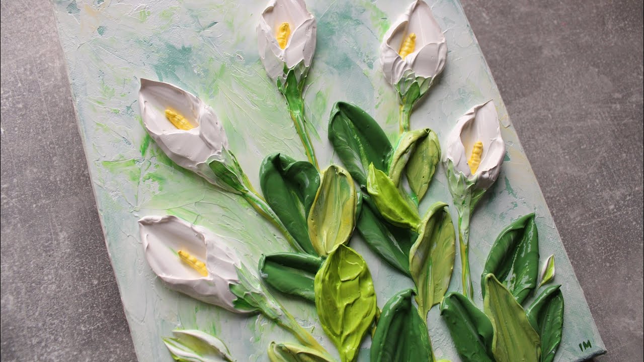 Calla Lillies Painting I Flowers Impasto Painting Tutorial