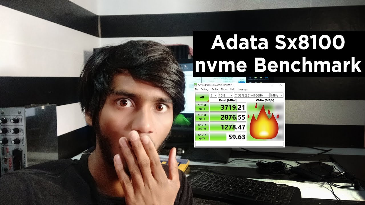 Speed Test Of Adata Sx8100 🔥 nmve Benchmark Read/write 3700/4476Mbps