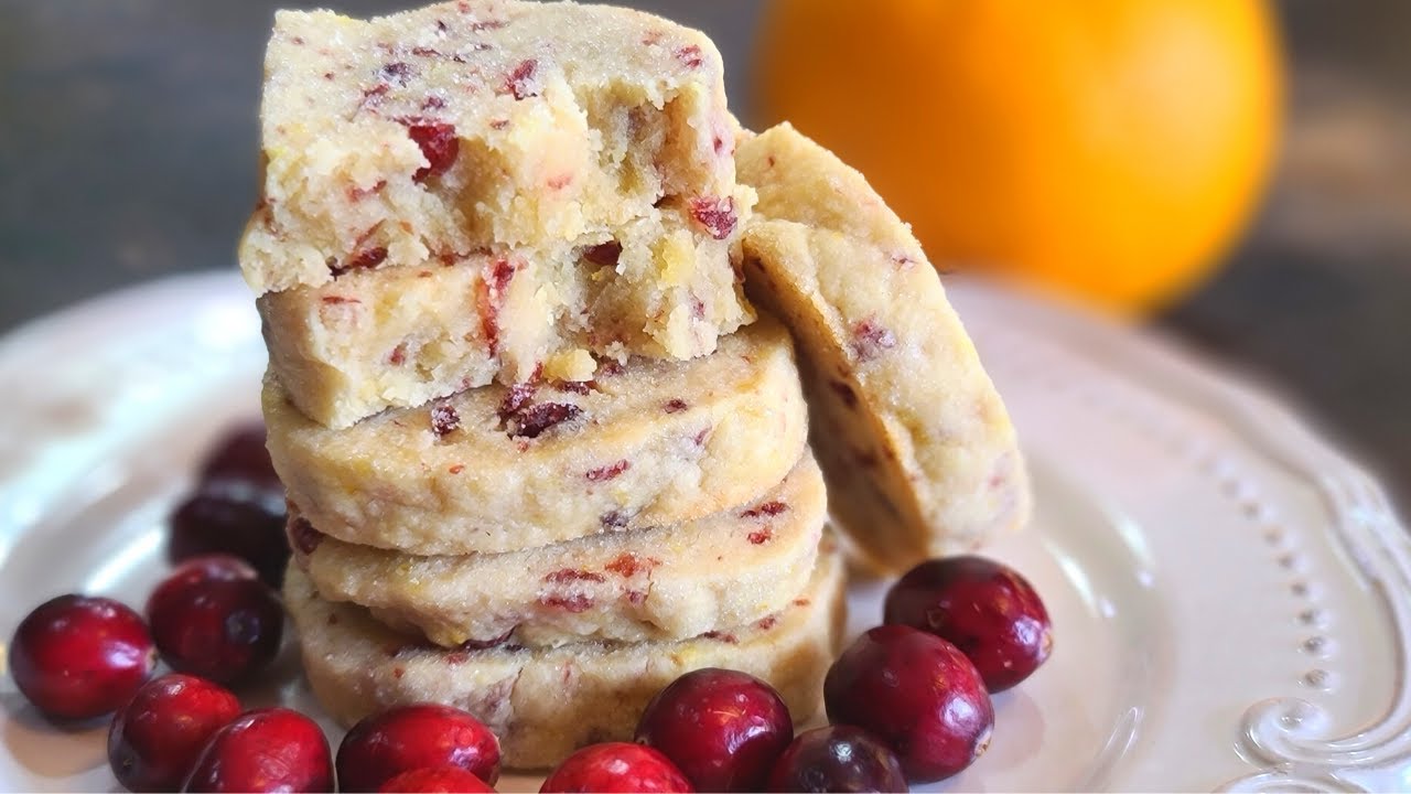 Easy Cranberry Orange Shortbread Cookies ❗SUBTITLES❗