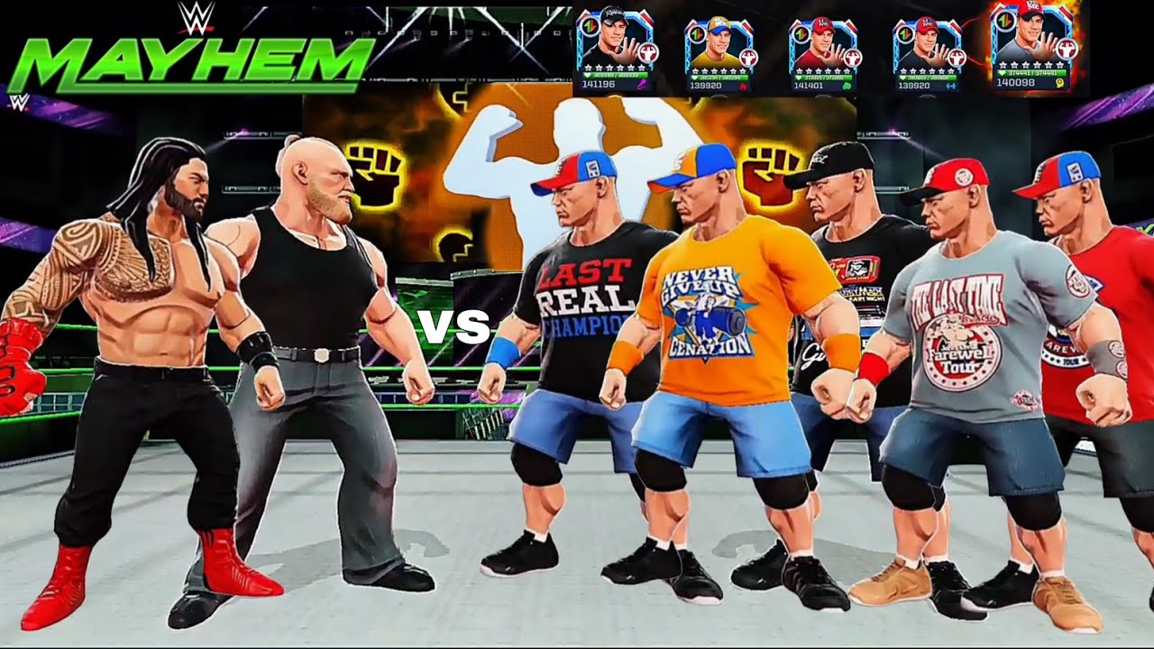 Роман Рейнс☝️ и Брок Леснар 👿 против Джона Сины 👌 в WWE Mayhem