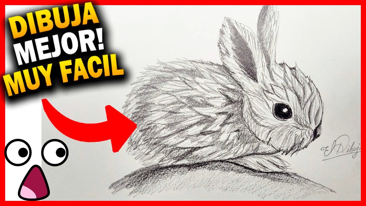 🔥 COMO 🅳🅸🅱🆄🅹🅰🆁 UN CONEJO FÁCIL paso a paso REALISTA a lápiz ✅ Dibujos de conejos a lápiz