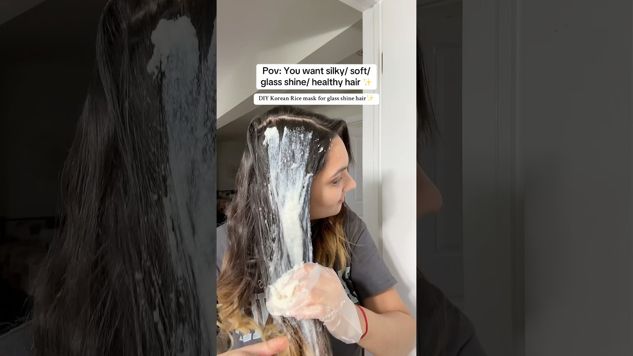 DIY rice mask for healthy & glass like shiny hair on your birthday✨ #shorts