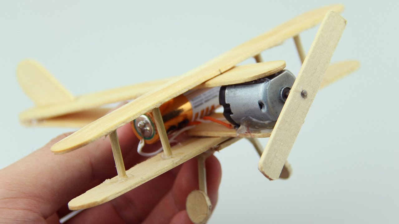 How to Make A Plane With DC Motor - Wooden Plane DIY