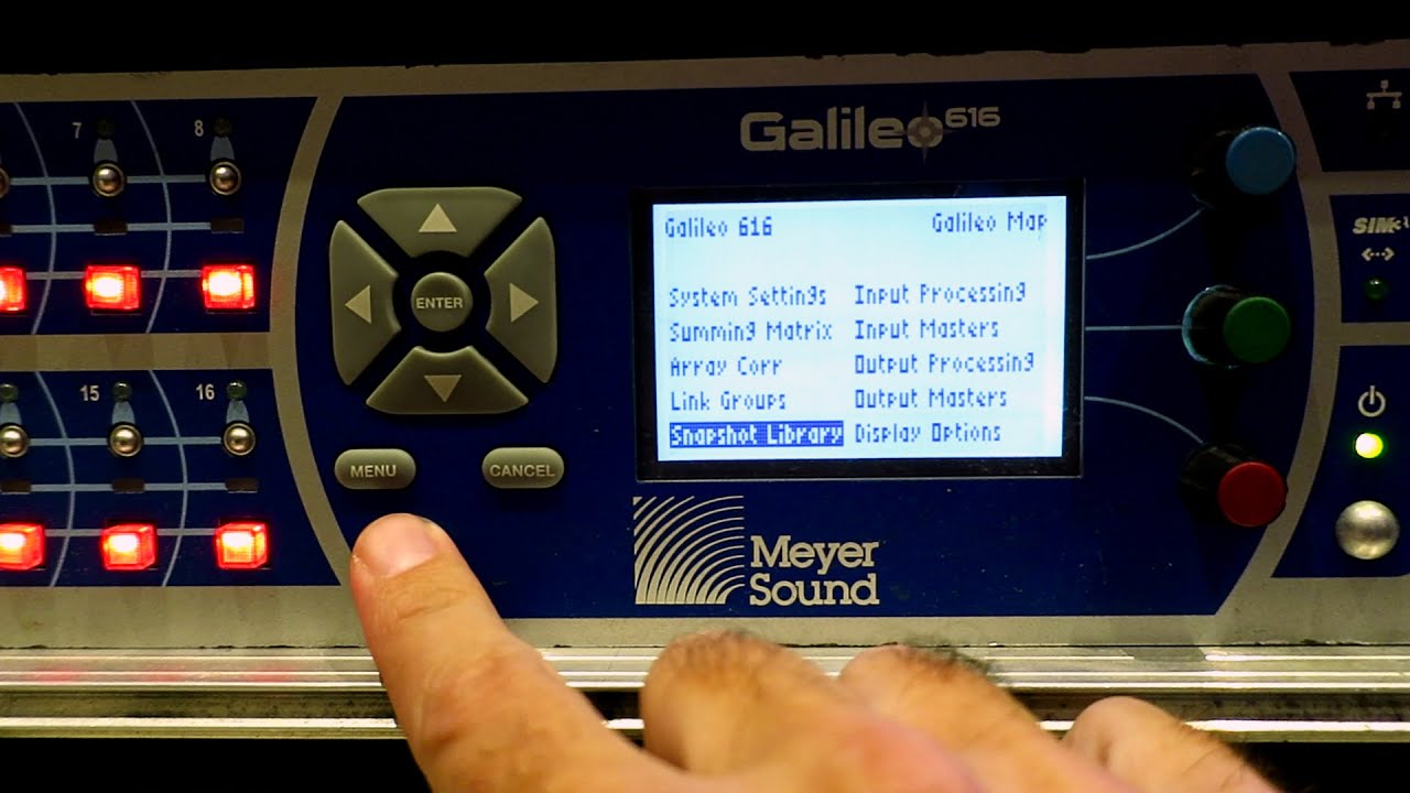 PROCESADOR DE SISTEMAS DE SONIDO MEYER SOUND GALILEO 616 - CONFIGURACIÓN, MANEJO Y CONTROL LOCAL