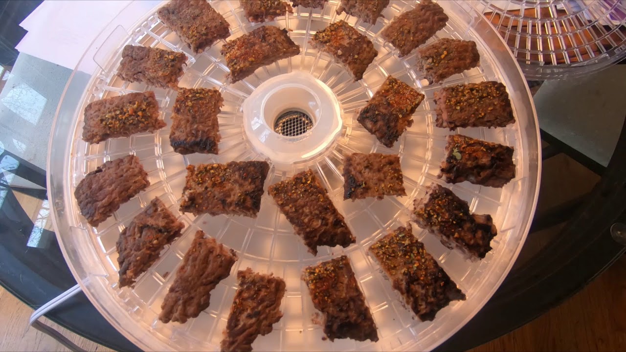 Dehydrating hamburger for backpacking cubes
