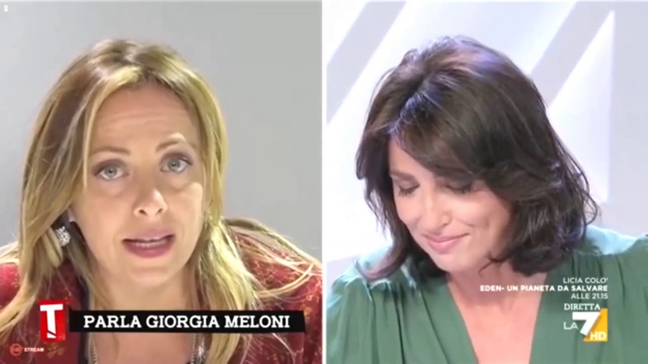 Giorgia Meloni in collegamento da Milano a Tagadà su La7. Da non perdere!