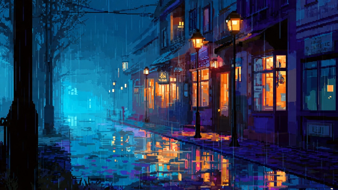 2 AM - Rainy Night Atmosphere | Focus Music