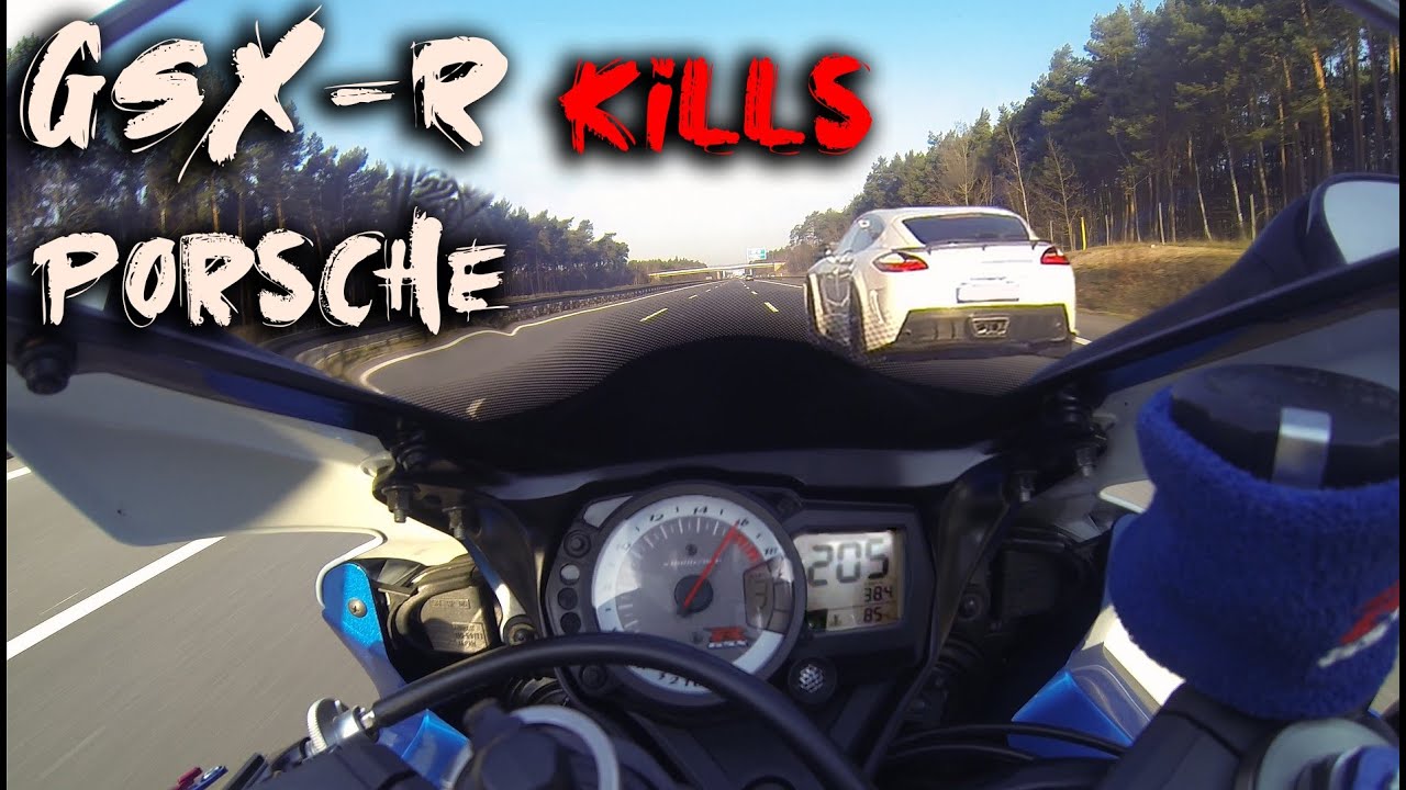 GSX-R 600 vs Porsche Turbo on Autobahn  - TOP SPEED - Acceleration | Knallgas