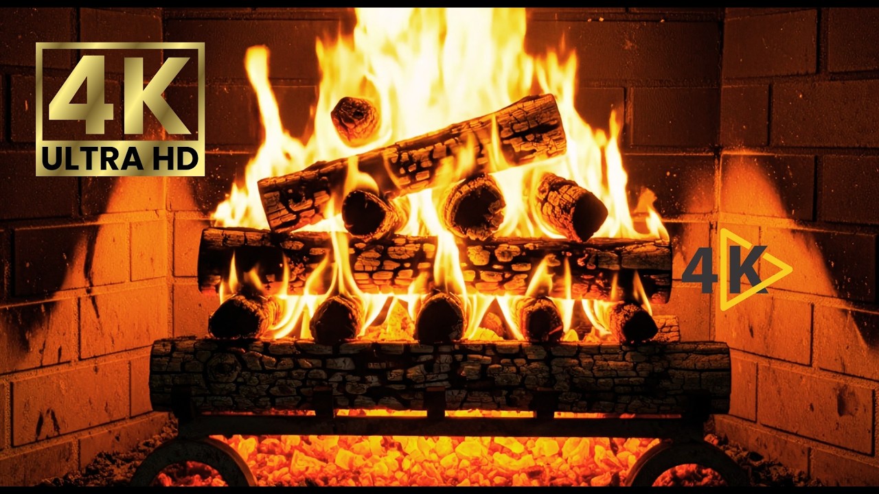 🔥 3 Hours Fireplace Crackling Sounds in 4K | Real Wood Fire ASMR for Sleep, Relax & Stress Relief