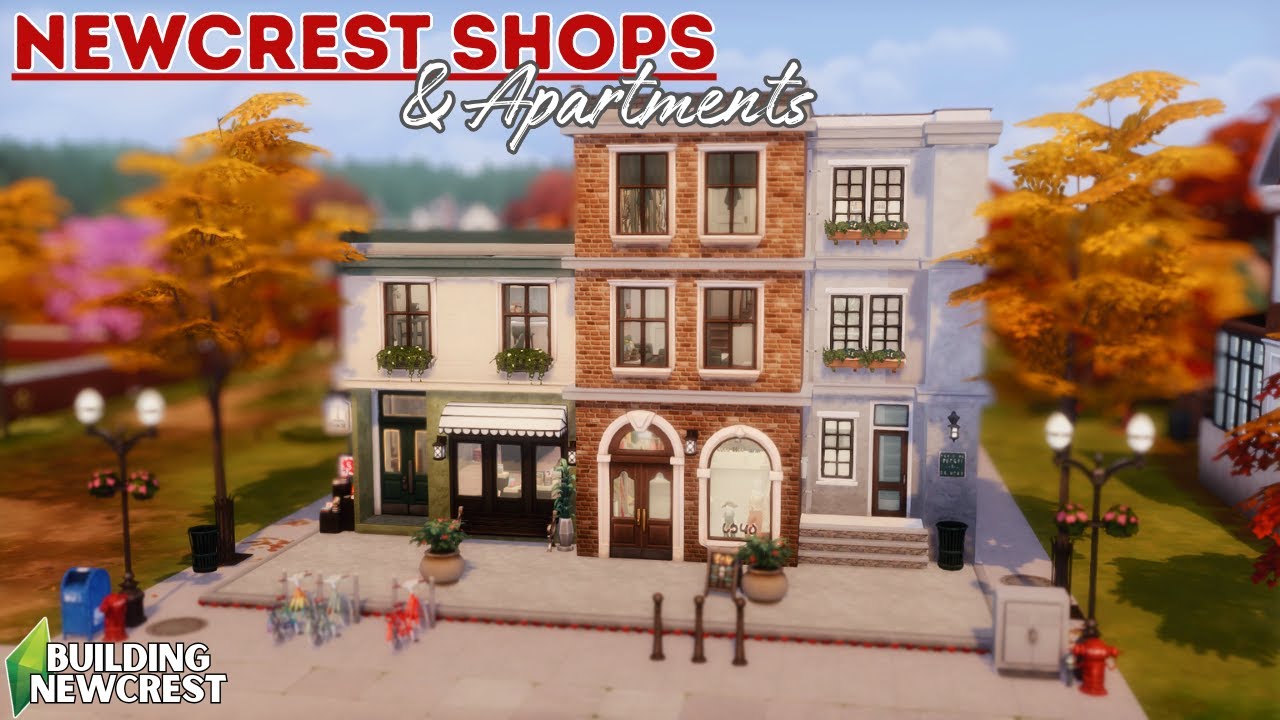 Building Newcrest: Shops and Apartments | The Sims 4 | Stop Motion Build