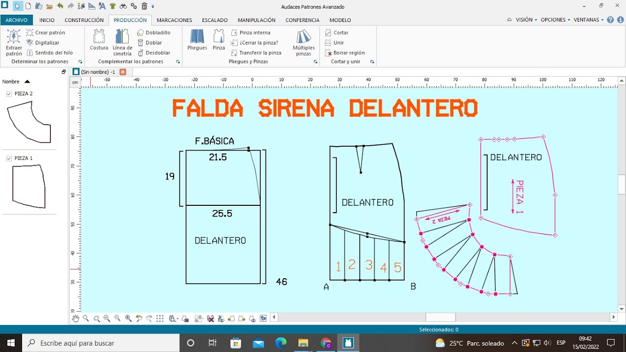 FALDA SIRENA DELANTERO - GODETS- AUDACES