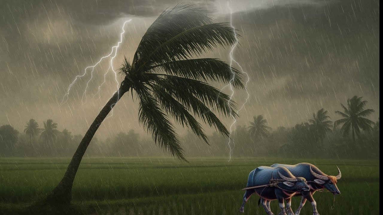 HEAVY RAIN IN A VERY NATURAL AND COOL VILLAGE, A BEGINNING TO SOUND SOUND