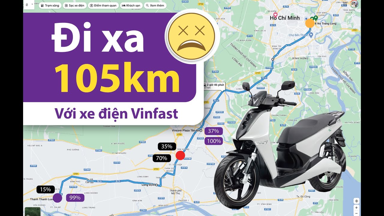 THỬ THÁCH XE ĐIỆN VINFAST THEON S  ĐI HÀNH TRÌNH XA HƠN 100KM