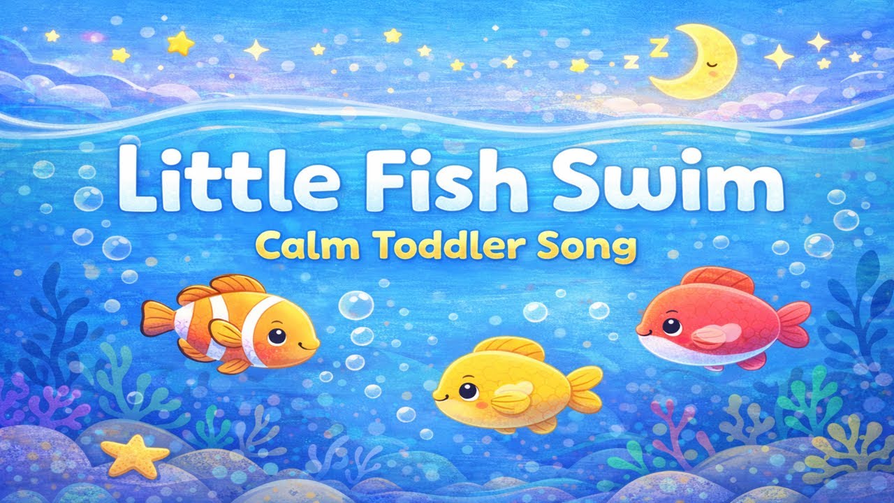 Little Fish Swim 🐟 | Calm Toddler Song for Kids & Babies