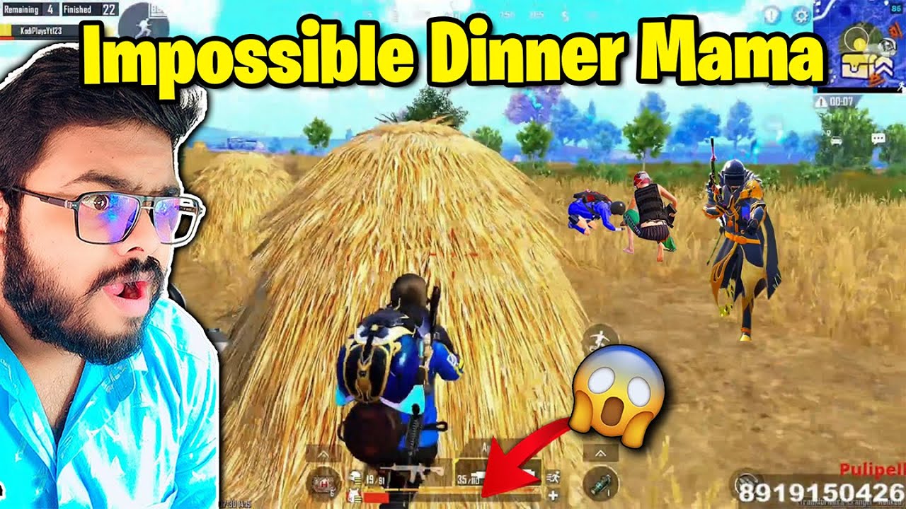 Impossible Dinner😱 In Open Area With 1v4 Clutch BGMI