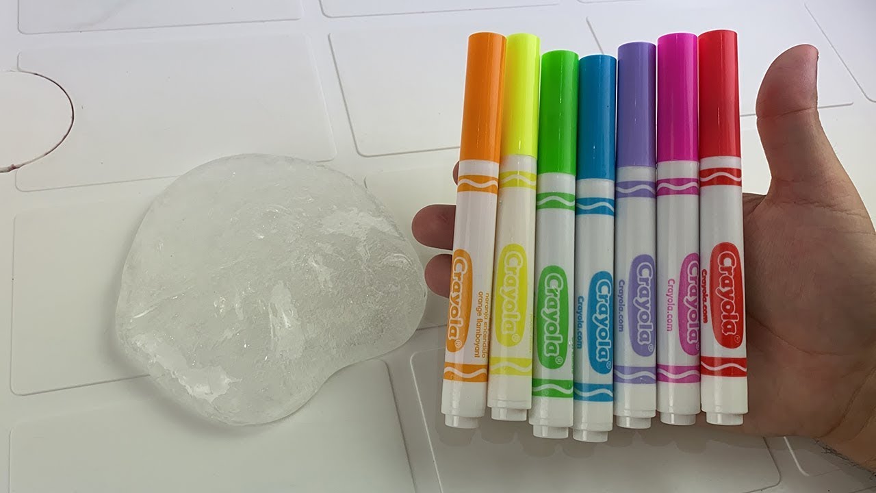 COLORINDO SLIME COM CANETAS LUMINOSAS! (vídeos satisfatórios)