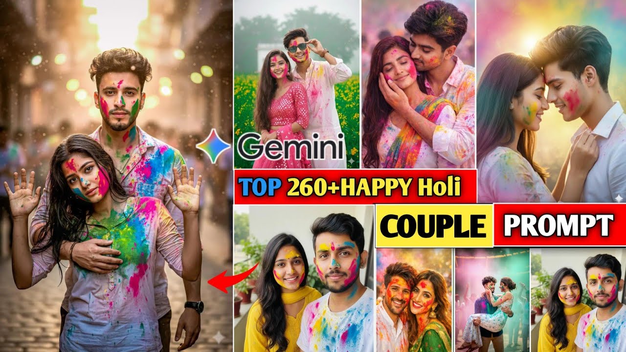 Top 260+ Happy Holi New Trending Couple Prompt 🤩 How To Make Google Gemini Happy holi couple Prompt 