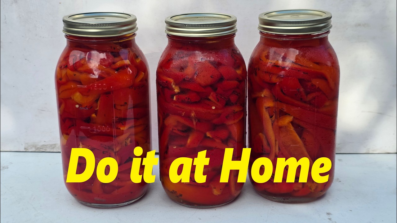 How to make pickled roasted red bell peppers
