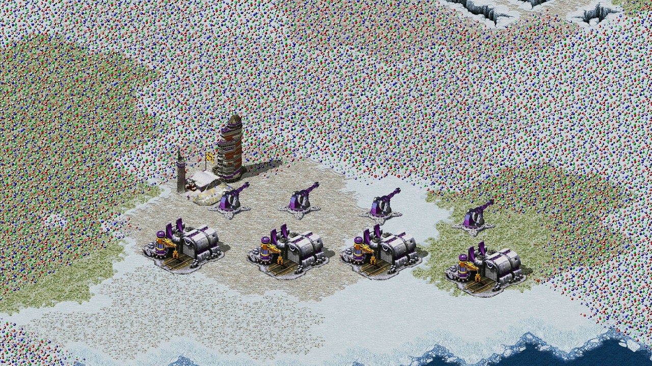 Yuri's Revenge Red Alert 2 В одиночку Карта «Снежные холмы» Защита очень сильная